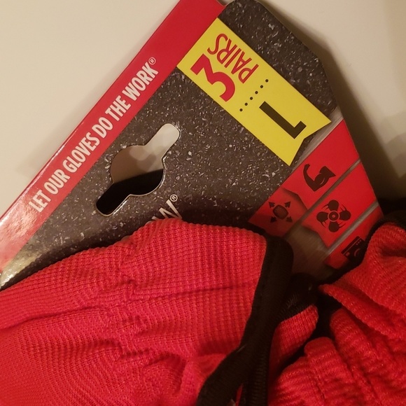 Utility Work Gloves 3 Pair Included Synthetic Leather - Picture 8 of 16